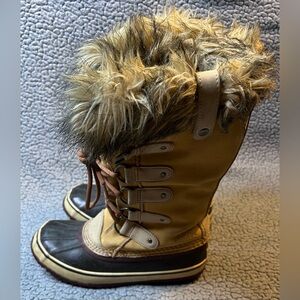 Sorel Joan Of Artic Boots Womens Size 7 Brown Faux Fur Boots